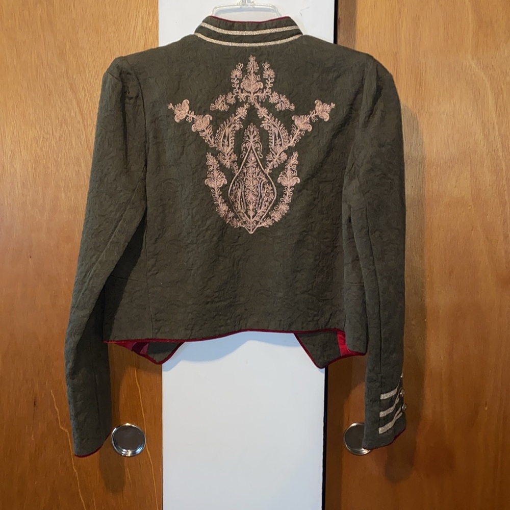 💚💛❤️EUC Worn Once Free People Military Olive Green Blazer - Picture 6 of 9